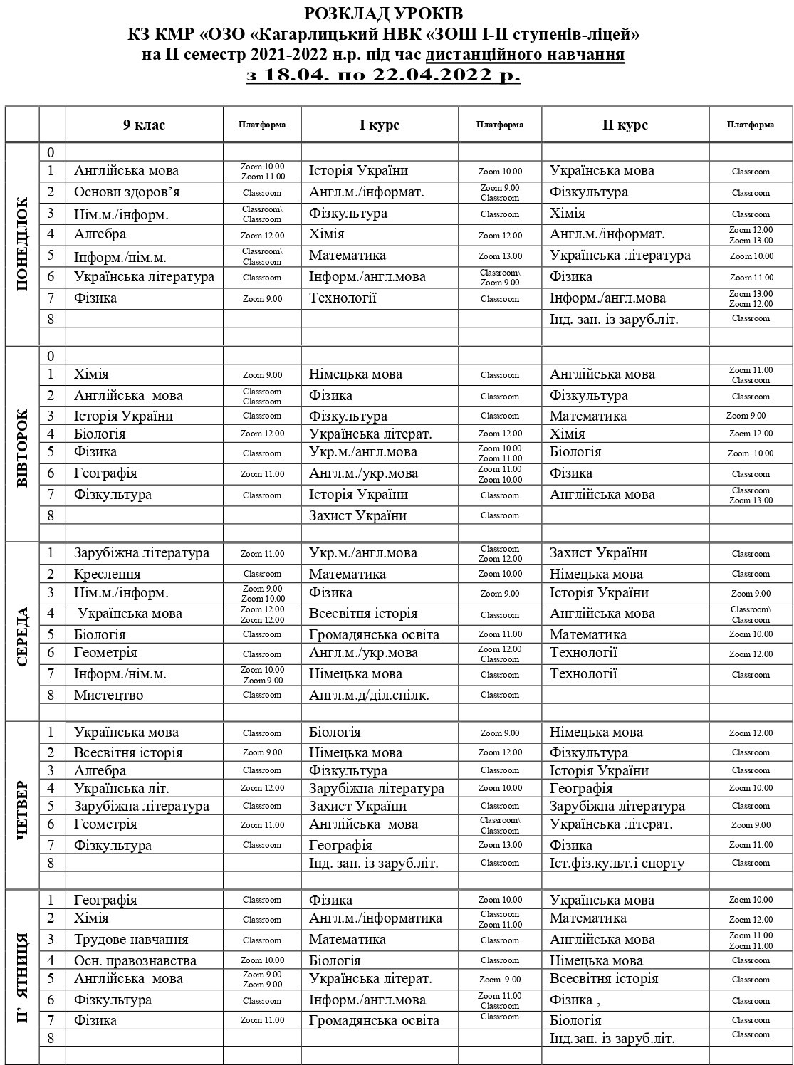 Розклад 18.04 по 22.04.2022р 3